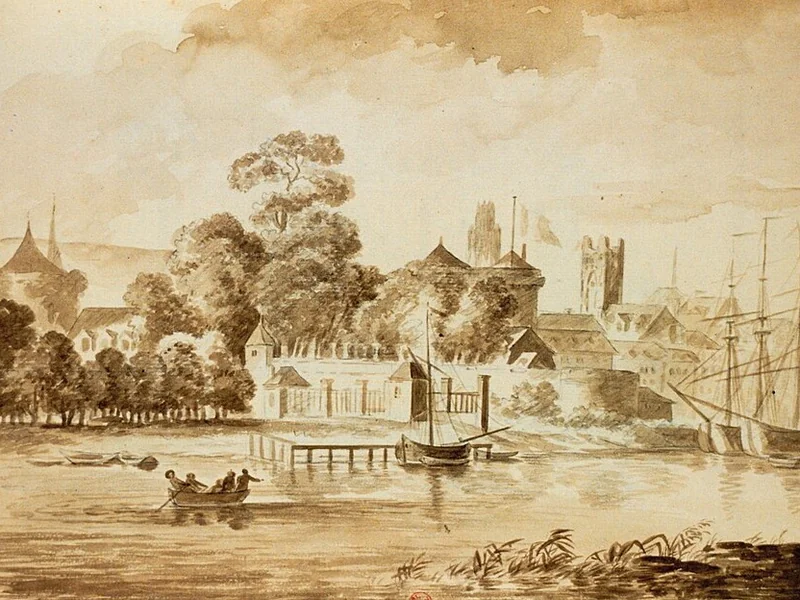 1744-Charles Louis François Lecarpentier - Veduta del vecchio palazzo di Rouen